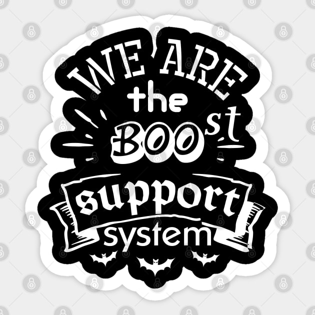 Lung cancer awareness white ribbon we are the Boo-st support system Sticker by Shaderepublic